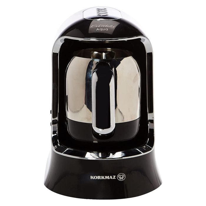 Korkmaz Kahvekolik Aqua Coffee Machine BlackChrome, Black & Silver, A862-01