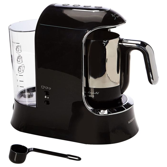 Korkmaz Kahvekolik Aqua Coffee Machine BlackChrome, Black & Silver, A862-01