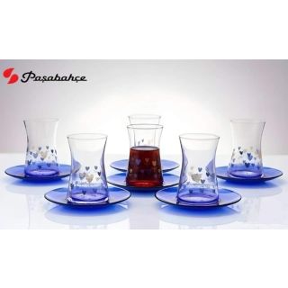Set of 6 Istikana with blue plate 912801