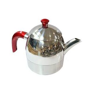 1.5-liter stainless steel matte laser teapot with red handle Solitaire