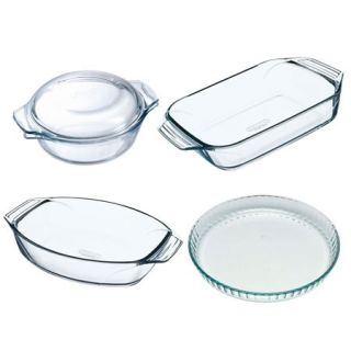 Set of 5 casserole + Pyrex pot with lid