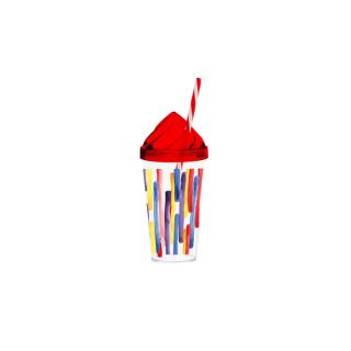 660 ml cup with colored straws, 161748