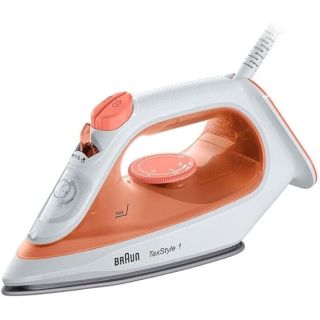 Braun TexStyle 1 Steam Iron, 1900 Watts, Non-stick soleplate, 50% Energy Saving, Orange, SI1009OR,