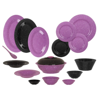 طقم ميلامين بيور 38 ق مدور موف×اسود