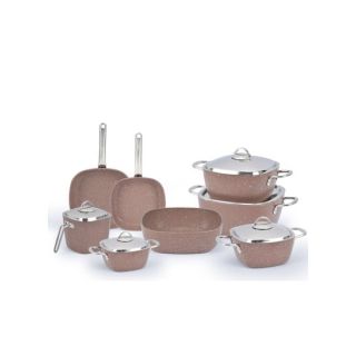 طقم حلل 13 ق جرانيت مربع شوكليت يد استيل