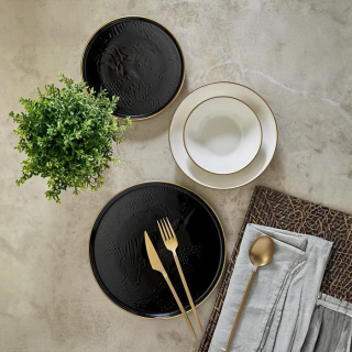 LIKE طقم عشاء 24 ق لامع تركى اكسفورد بجودة عالية وتصميم عملي