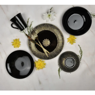 طقم عشاء 30ق ميكس ديكالة وردة اكسفورد302