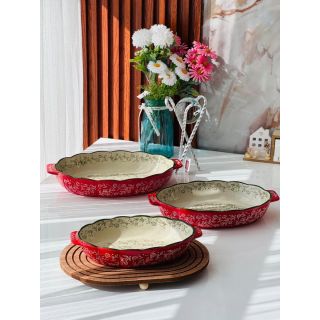 DV9027 طقم 3 طاجن بيضاوى بورسلين ديفا