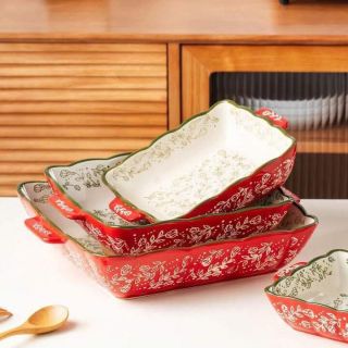 DV9030 طقم 3 طاجن مربع بورسلين ديفا