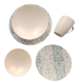 طقم عشاء 30ق ديجيتال بيج*مينت فاتح كود37