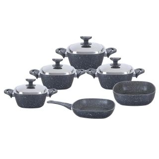 طقم حلل 10 ق مربع جرانيت سافلون رمادى