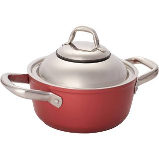 حلة سافلون 28 سم احمر يد ستيل