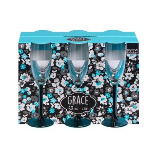 طقم 6 كاس فلوت 180مل اسود جريس-756173