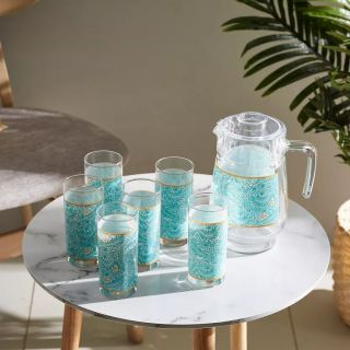 طقم عصير 7 ق هيلما تركواز لومينارك