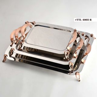 طقم صوانى 3 ق سيدن برجل يد نحاسى