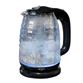 غلاية مياه سوناي -بيك 2200 وات، 1.7 لتر زجاج اضائة ليد – MAR-3755W