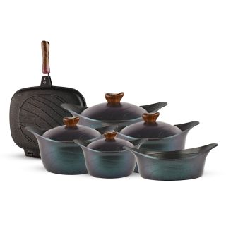 طقم حلل10دبل جريل وصينية اخضرقلاب نيوكلين