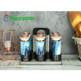 طقم توابل6ق تركواز رخامى باستاندهابى هوم